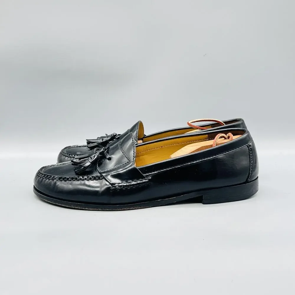 Cole Haan Shoes Mens 11.5 Black Leather Tassel Loafers Slip On Dress Classic